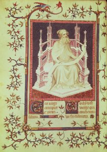 Ms. Fr 13091 f.11v Ézsaiás próféta, Jean, Berry hercegének zsoltárából, 1386 körül.